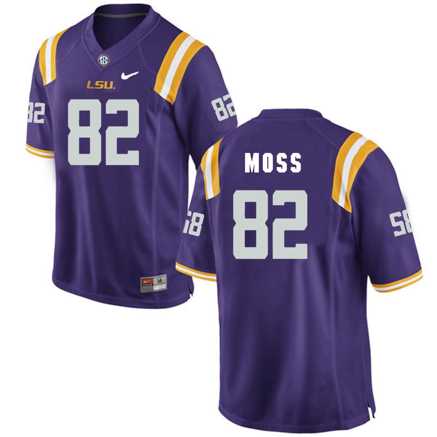 Thaddeus Moss 82 Purple Style 2 College Football Jersey football jersey product view 1