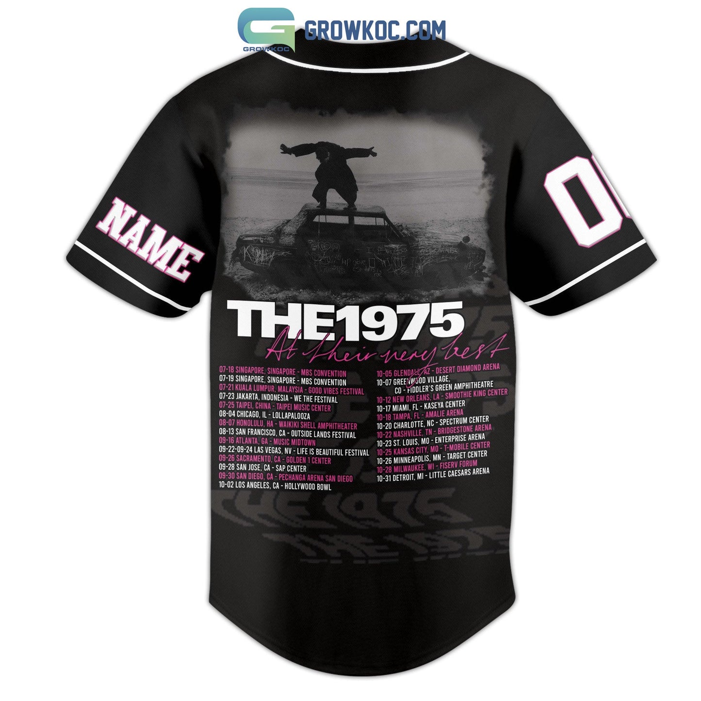 The 1975 At Their Very Best Tour 2023 Black Design Baseball Jersey baseball jersey product view 3