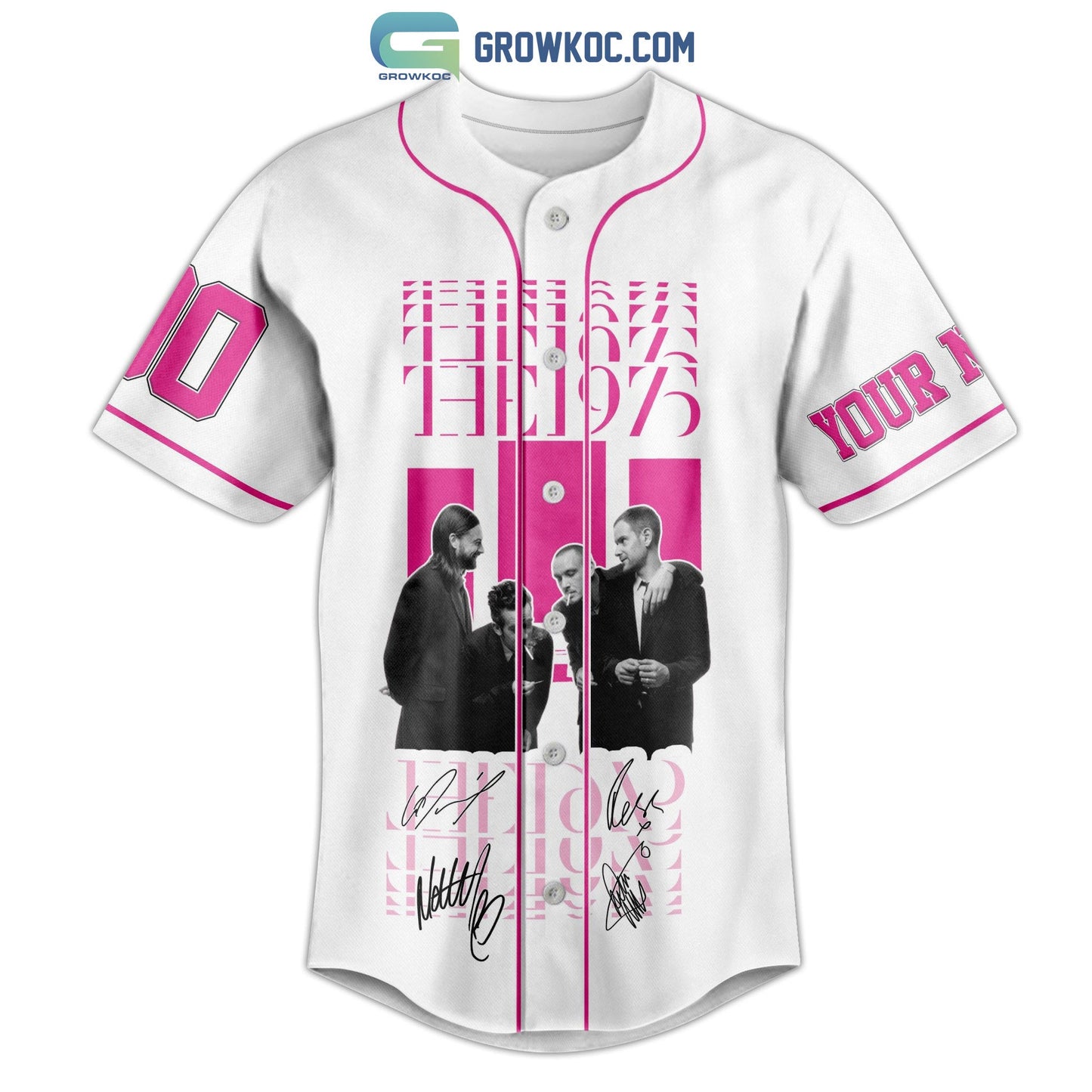 The 1975 At Their Very Best Tour 2023 White Design Baseball Jersey baseball jersey product view 2