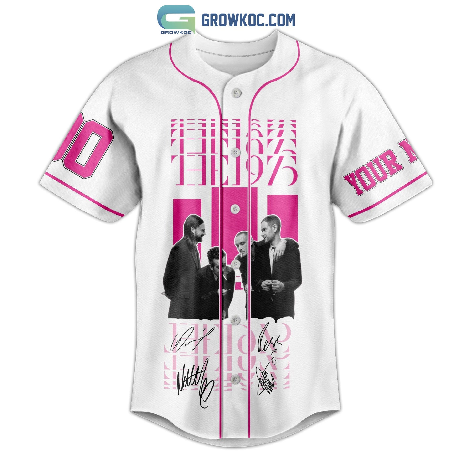 The 1975 At Their Very Best Tour 2023 White Design Baseball Jersey baseball jersey product view 2