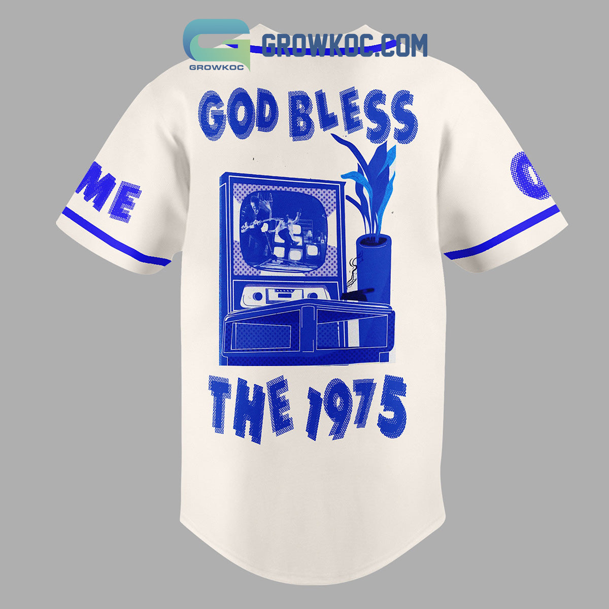 The 1975 Fan God Bless Personalized Baseball Jersey baseball jersey product view 2
