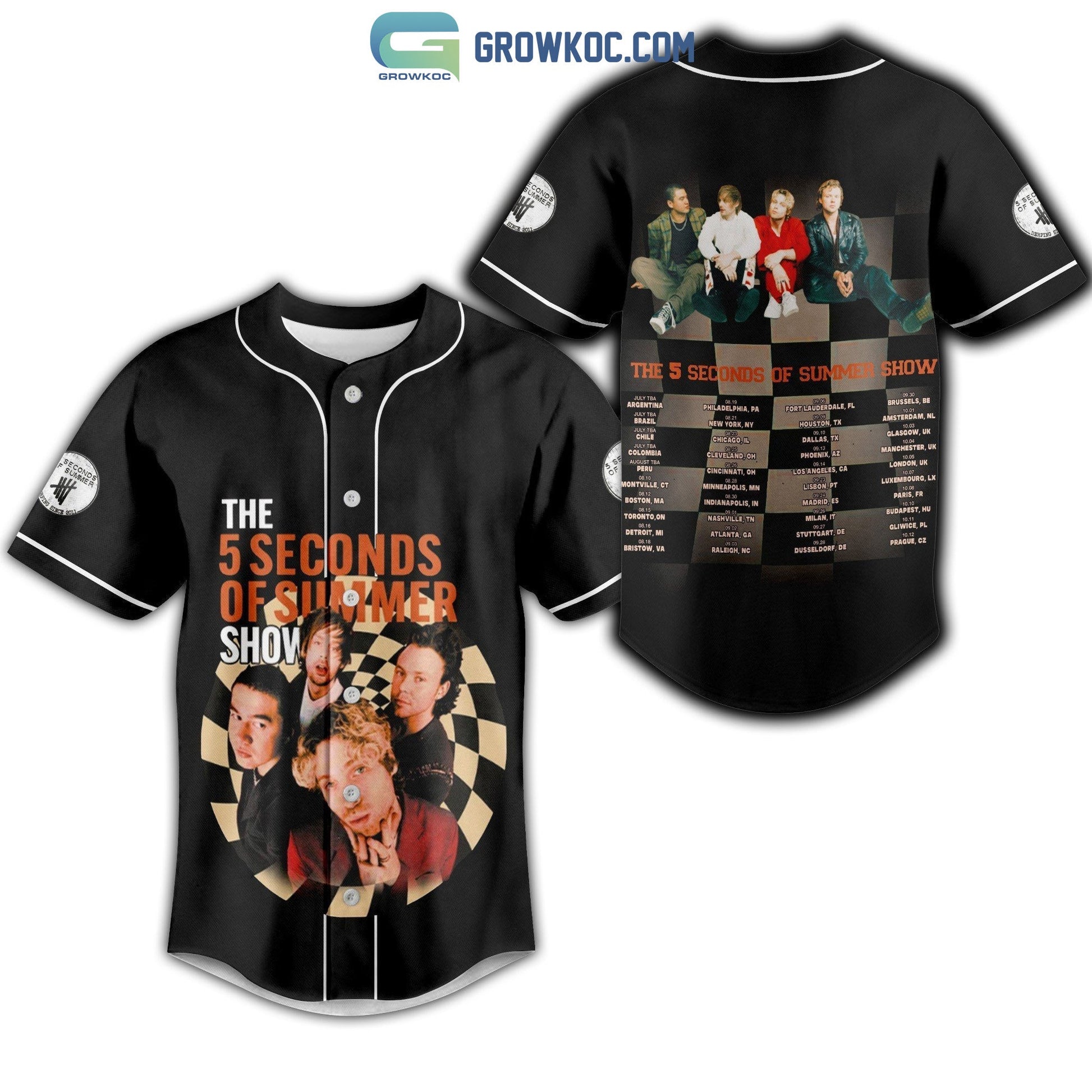 The 5 Seconds Of Sumer Show Personalized Baseball Jersey baseball jersey product view 1