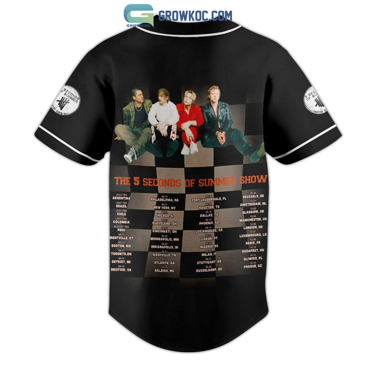 The 5 Seconds Of Sumer Show Personalized Baseball Jersey baseball jersey product view 2