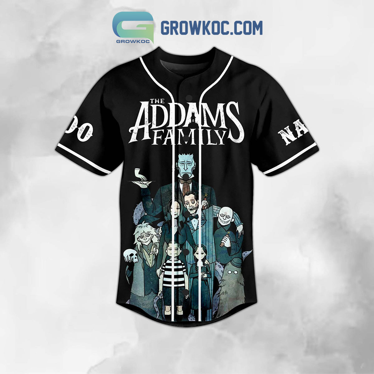 The Addams Family Tombstones Factory Personalized Baseball Jersey baseball jersey product view 2