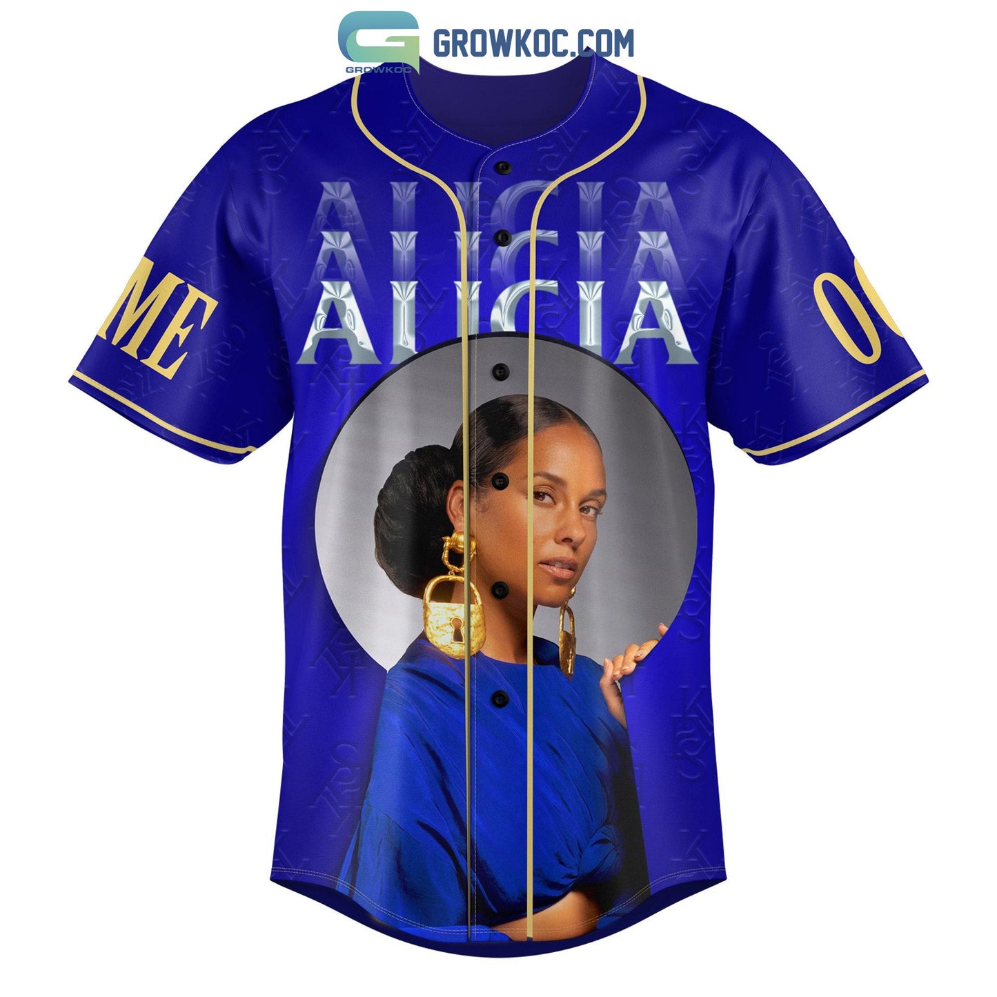 The Alicia Keys World Tour Personalized Baseball Jersey baseball jersey product view 3
