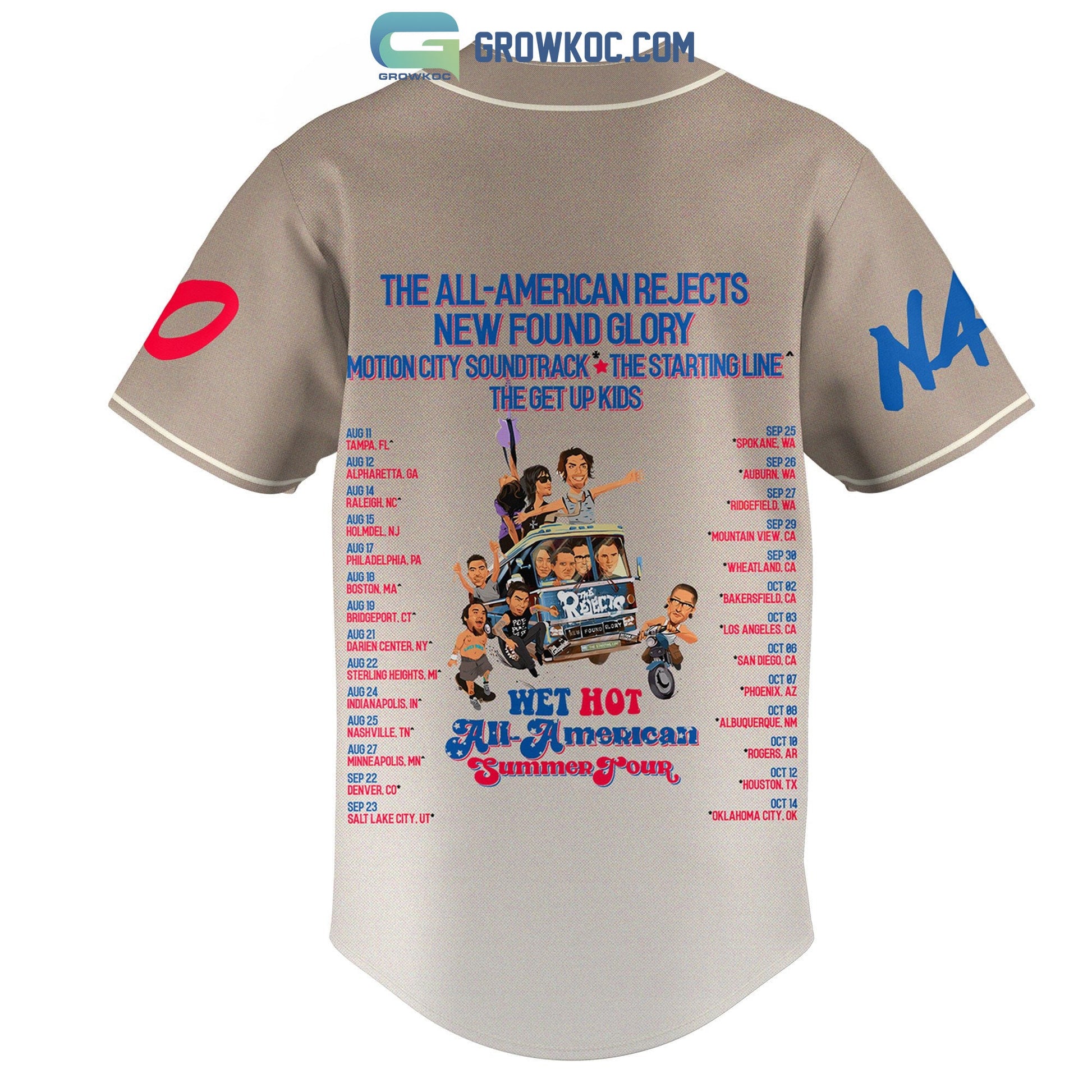 The All American Rejects New Found Glory Personalized Baseball Jersey baseball jersey product view 2