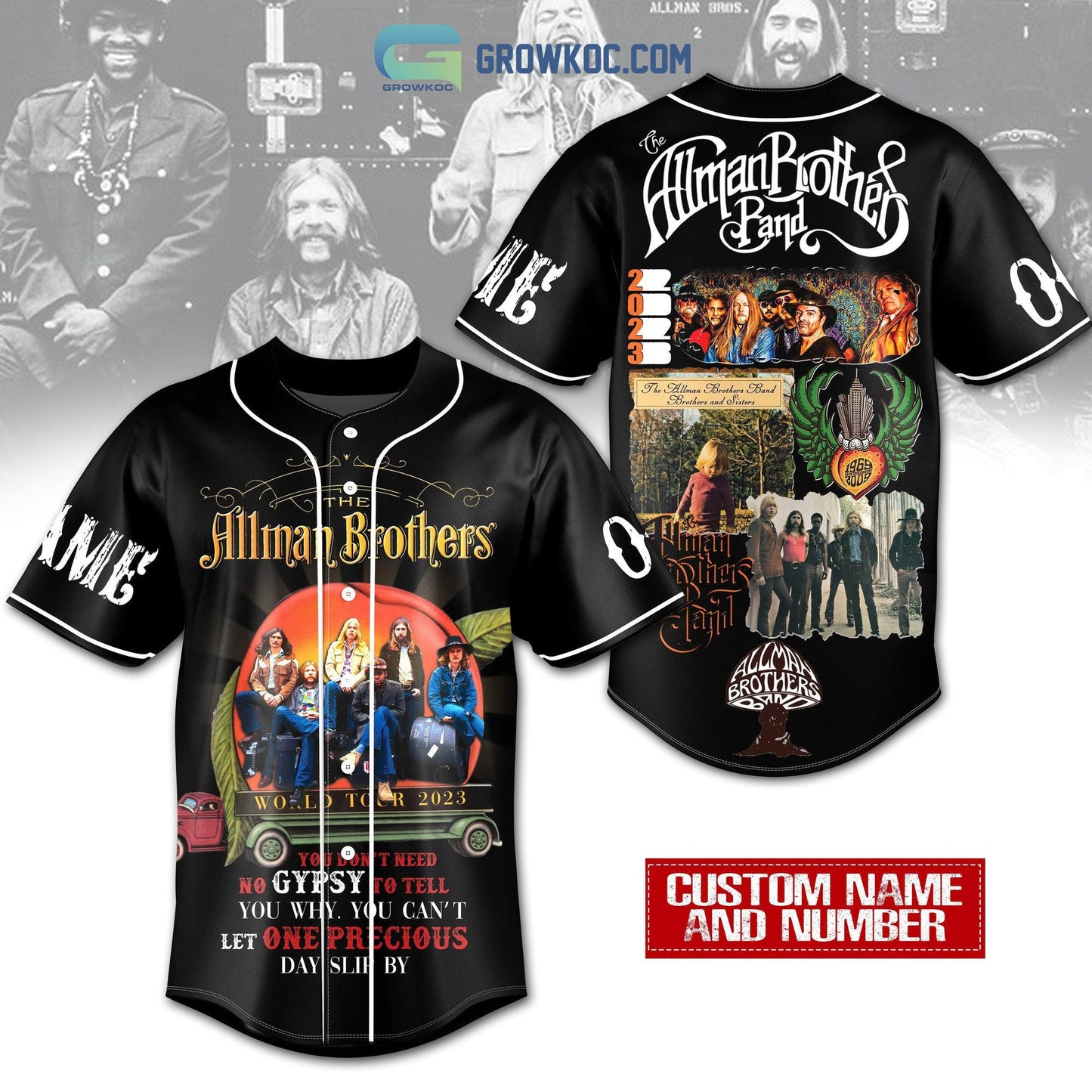 The Allman Brothers Band World Tour 2023 Personalized Baseball Jersey baseball jersey product view 1