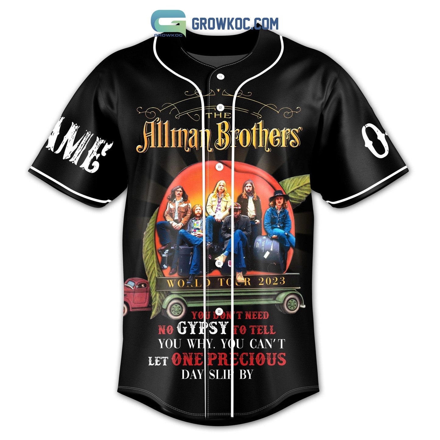 The Allman Brothers Band World Tour 2023 Personalized Baseball Jersey baseball jersey product view 2