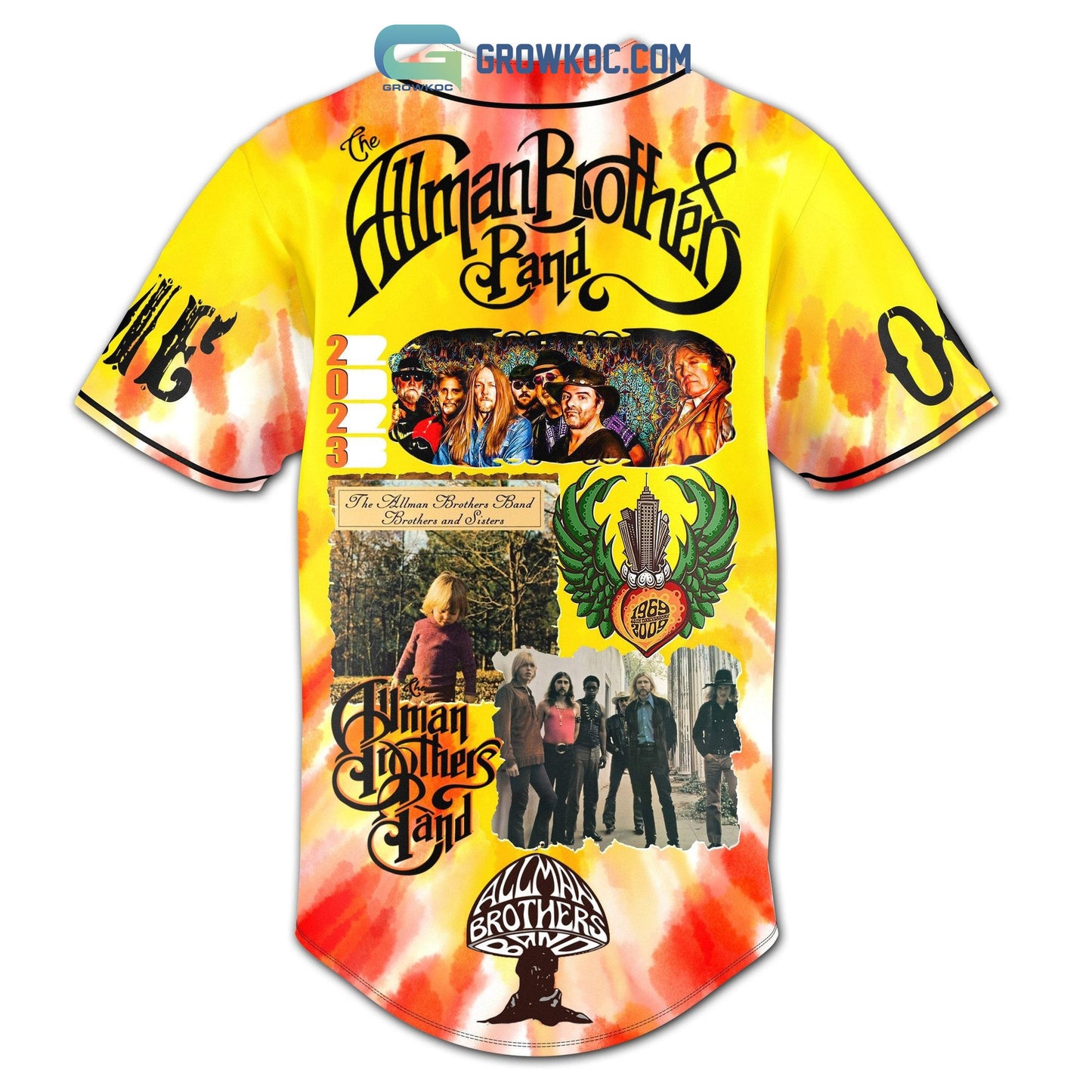 The Allman Brothers Band World Tour 2023 Yellow Design Personalized Baseball Jersey baseball jersey product view 3