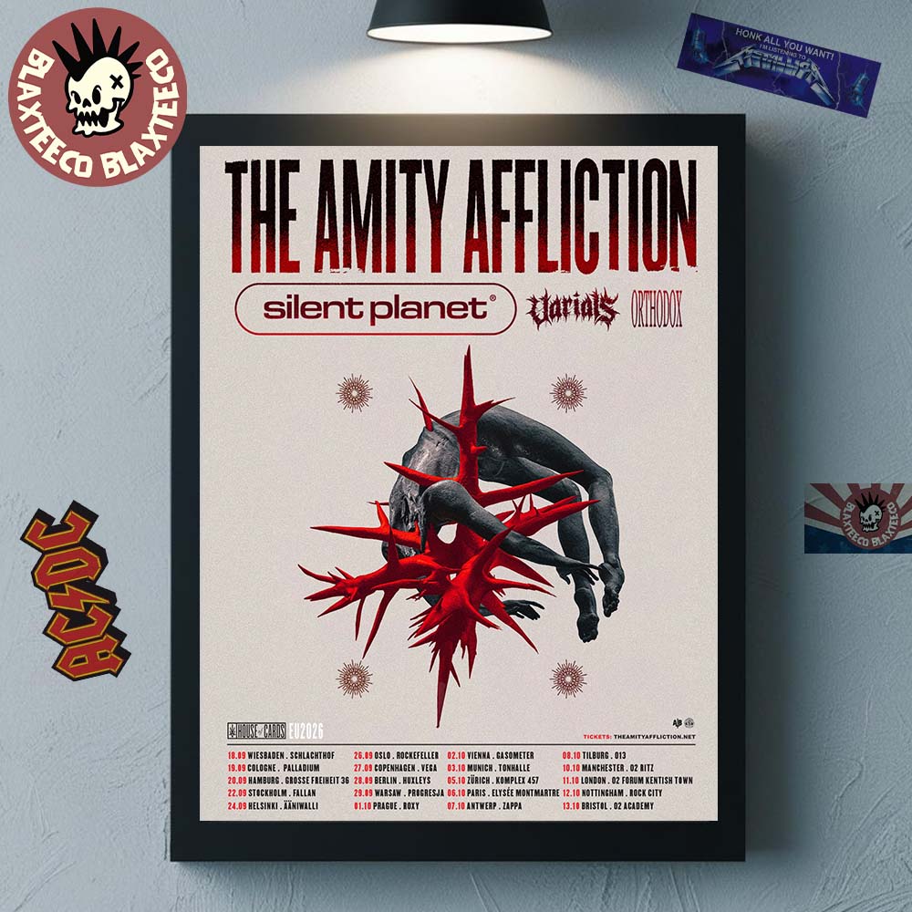 The Amity Affliction House Of Cards Europe 2026 Tour Schedule Dates Home Decor Poster Canvas - T-Shirt, Sweatshirt, Hoodie
