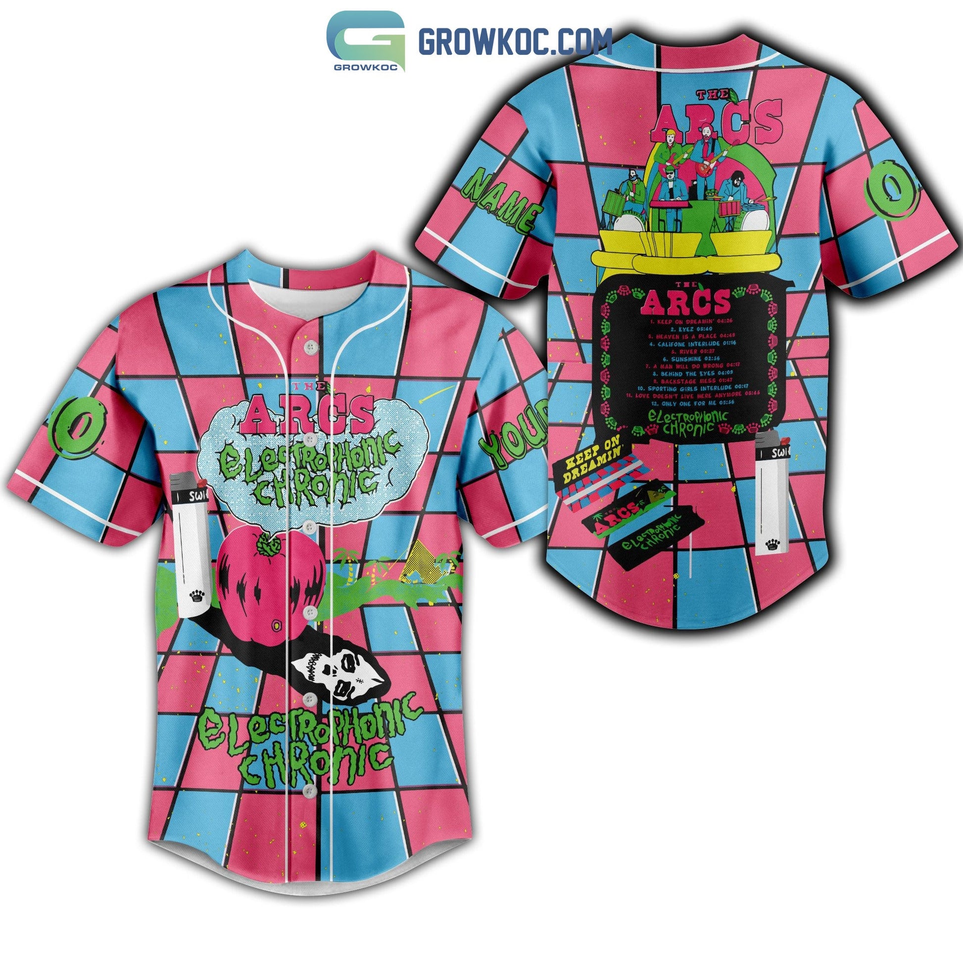 The Arcs Eletrophonic Chronic Personalized Baseball Jersey baseball jersey product view 1