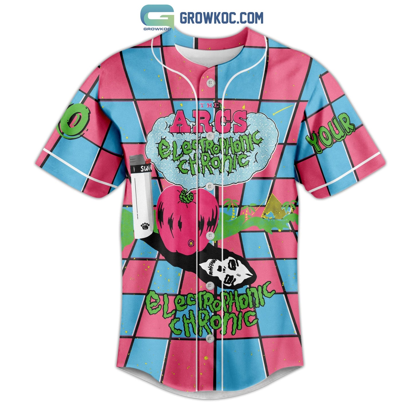 The Arcs Eletrophonic Chronic Personalized Baseball Jersey baseball jersey product view 3