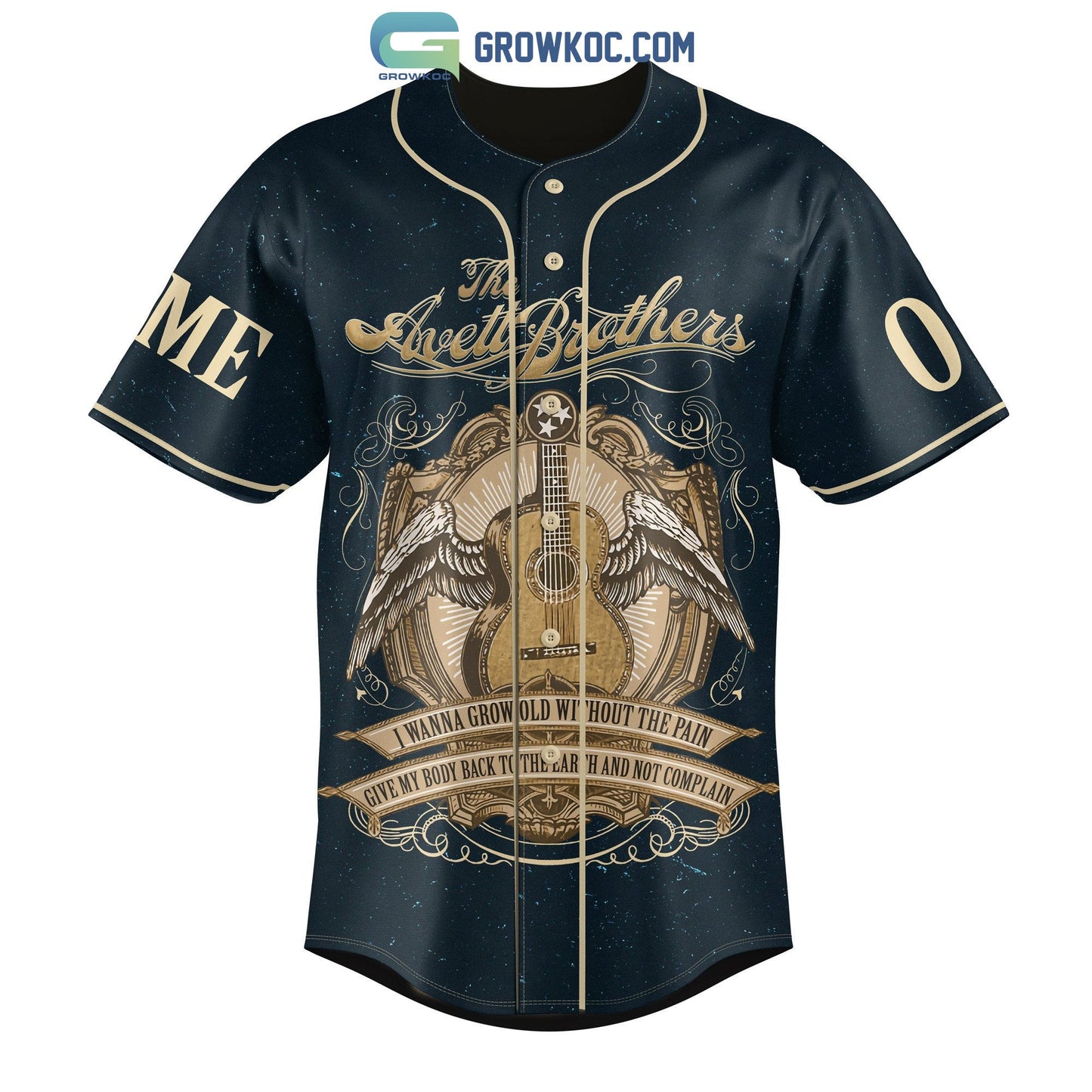 The Avett Brothers Skull Flowers Personalized Baseball Jersey baseball jersey product view 2