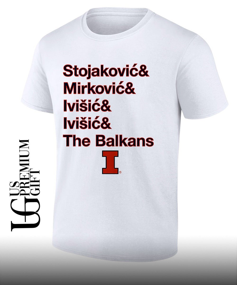 The Balkan Bloc Illinois Fighting Illini mens basketball logo shirt Unisex T-shirt, Sweatshirt, Hoodie, Long Sleeve Tee - T-Shirt, Sweatshirt, Hoodie