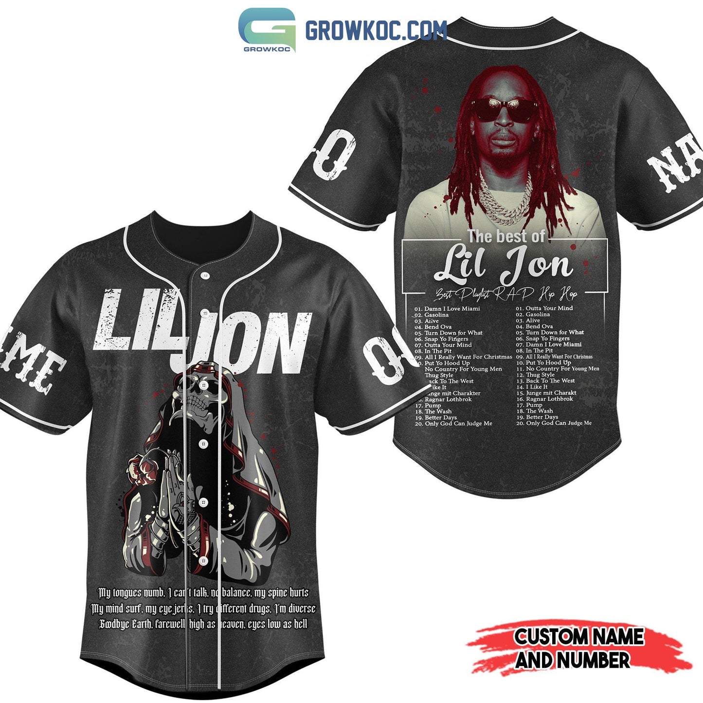 The Best Of Lil Jon Best Playlist Rad Hip Hop Personalized Baseball Jersey baseball jersey product view 2