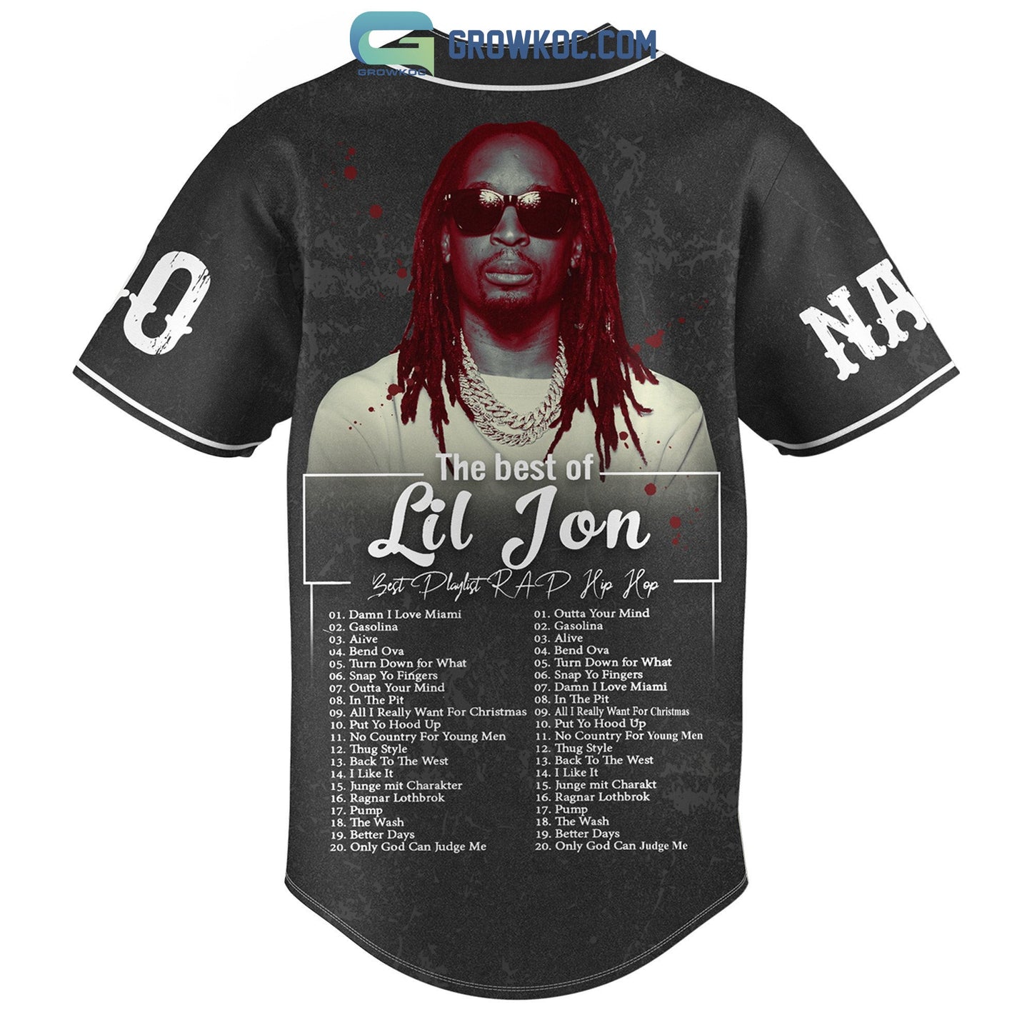 The Best Of Lil Jon Best Playlist Rad Hip Hop Personalized Baseball Jersey baseball jersey product view 3