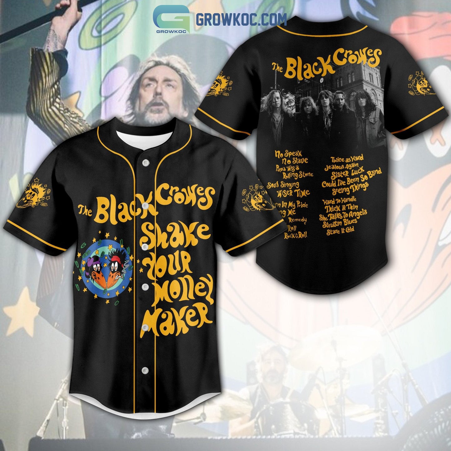 The Black Crowes Shake Your Money Maker Personalized Baseball Jersey baseball jersey product view 1