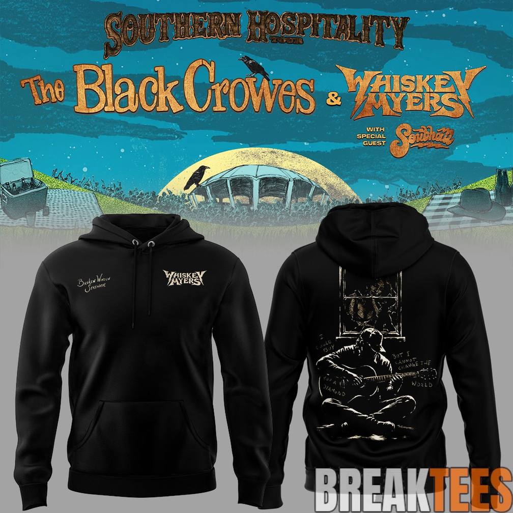 The Black Crowes x Whiskey Myers Southern Hospitality Tour 2026 Hoodie Unisex T-shirt, Sweatshirt, Hoodie, Long Sleeve Tee - T-Shirt, Sweatshirt, Hoodie