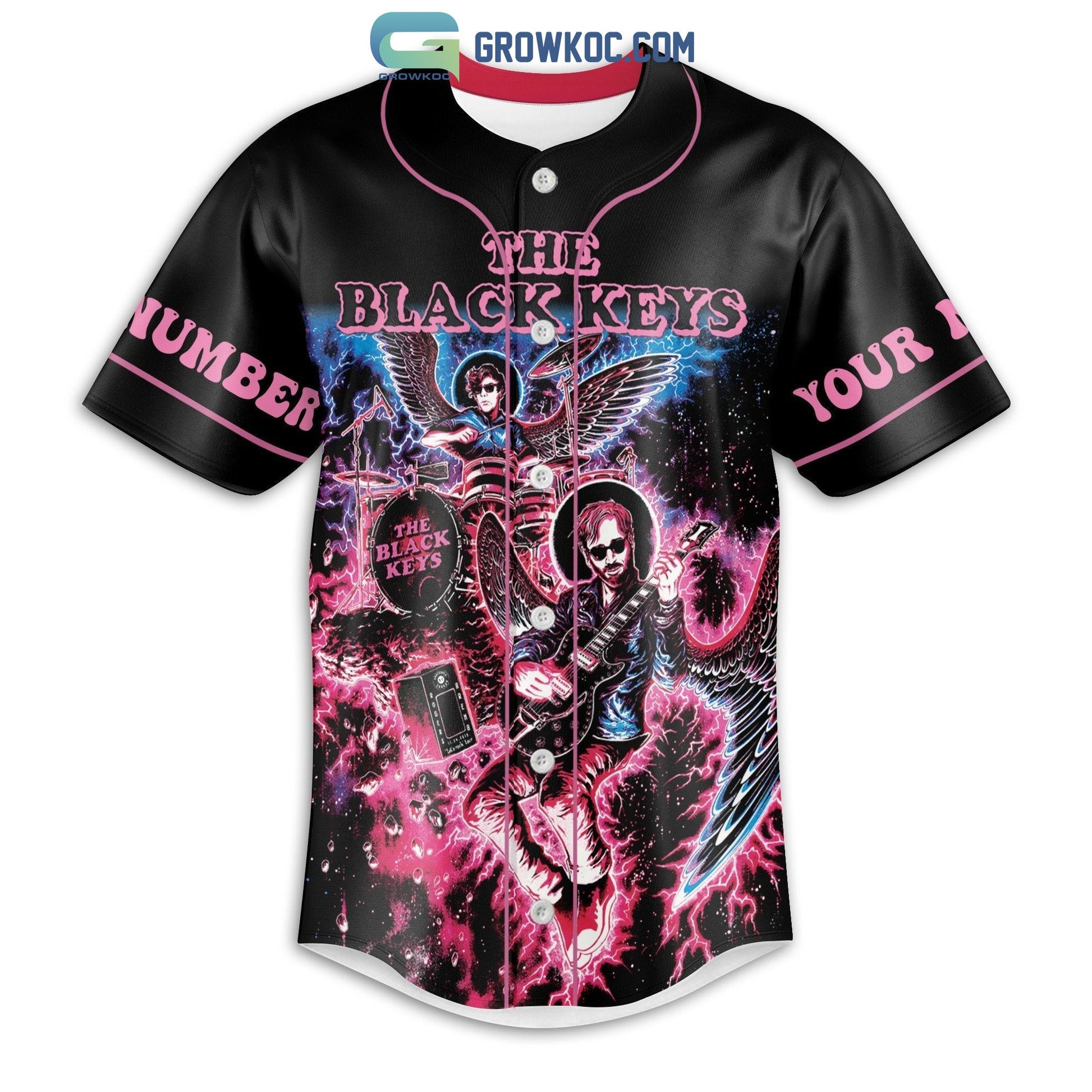 The Black Keys Let’s Rock Tour Personalized Baseball Jersey baseball jersey product view 2