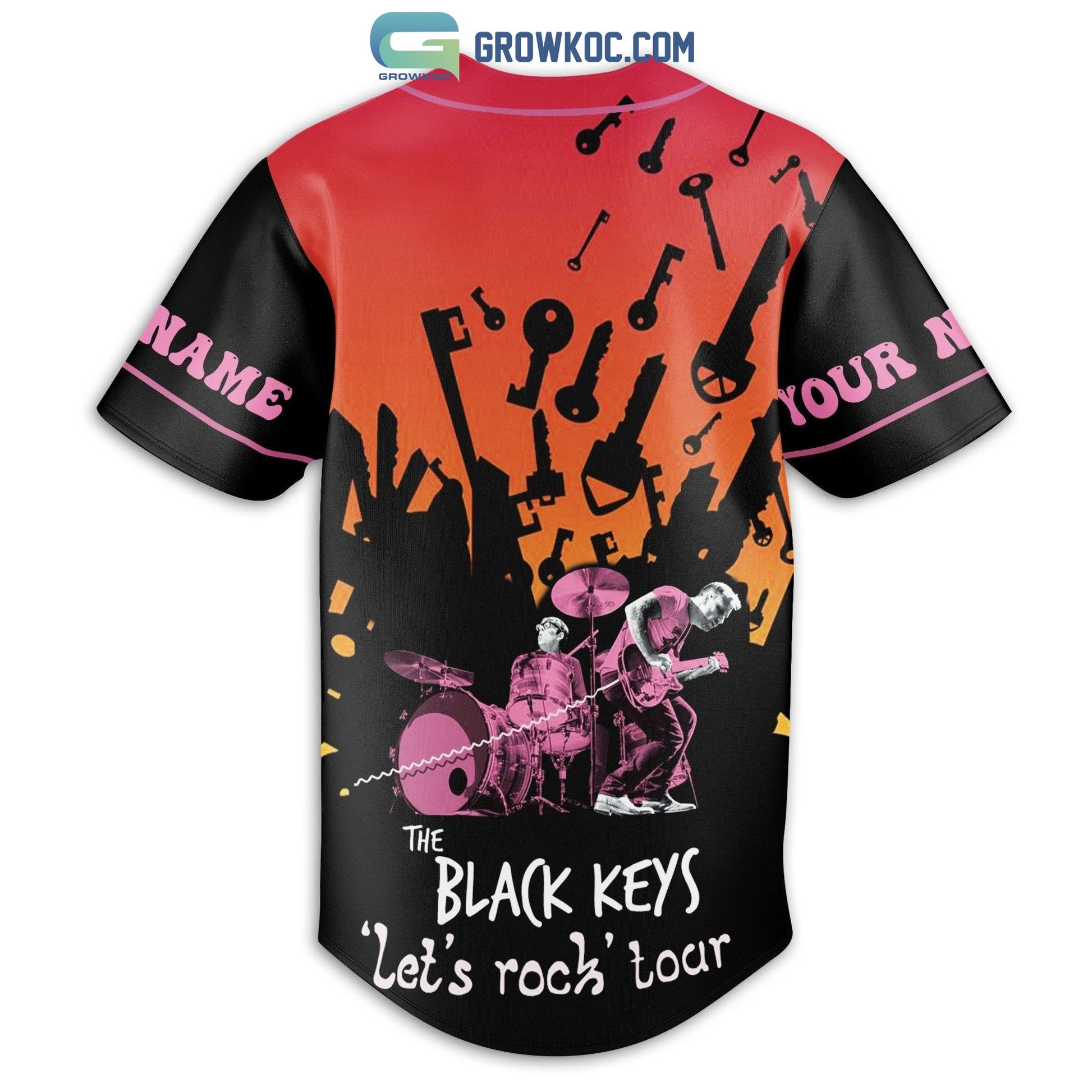 The Black Keys Let’s Rock Tour Personalized Baseball Jersey baseball jersey product view 3