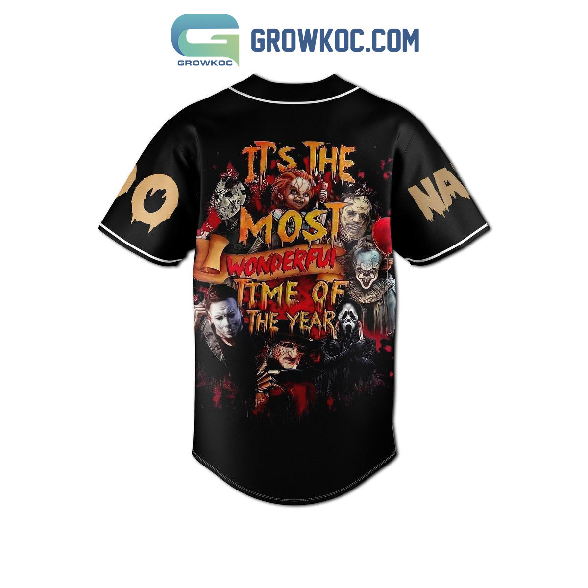 The Boys Of Fall Horror Film Club It’s The Most Wonderful Time Of The Years Personalized Baseball Jersey baseball jersey product view 2