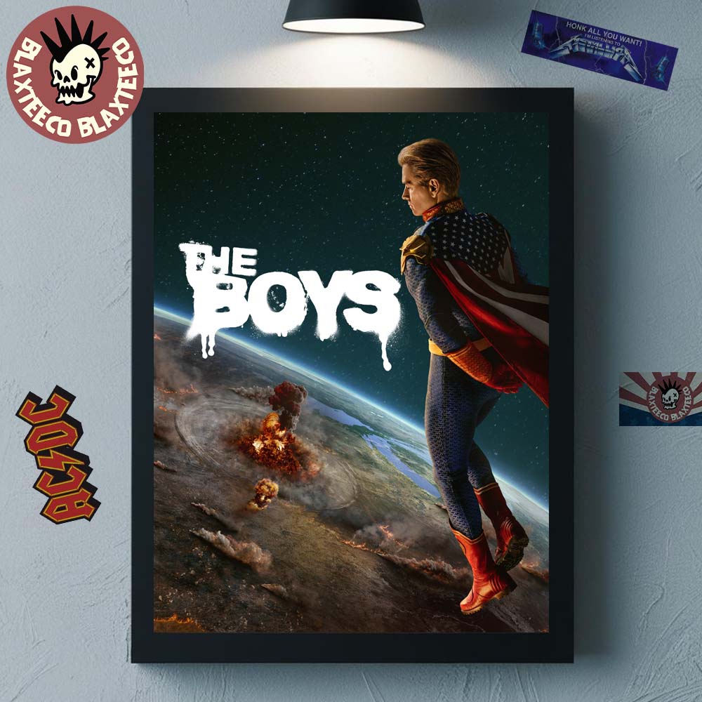 The Boys Season 5 Homelander Watching The World Destroyed Official Poster Canvas For Home Decor - T-Shirt, Sweatshirt, Hoodie