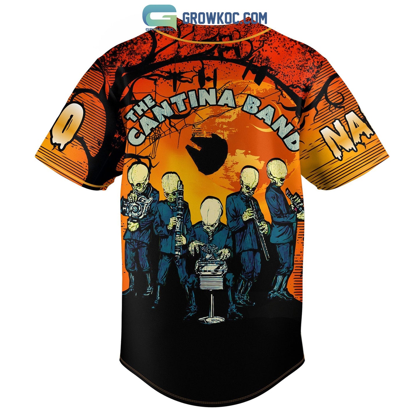 The Cantina Band Mos Eisley Of Tatooine No Droids Live Music Halloween Personalized Baseball Jersey baseball jersey product view 2