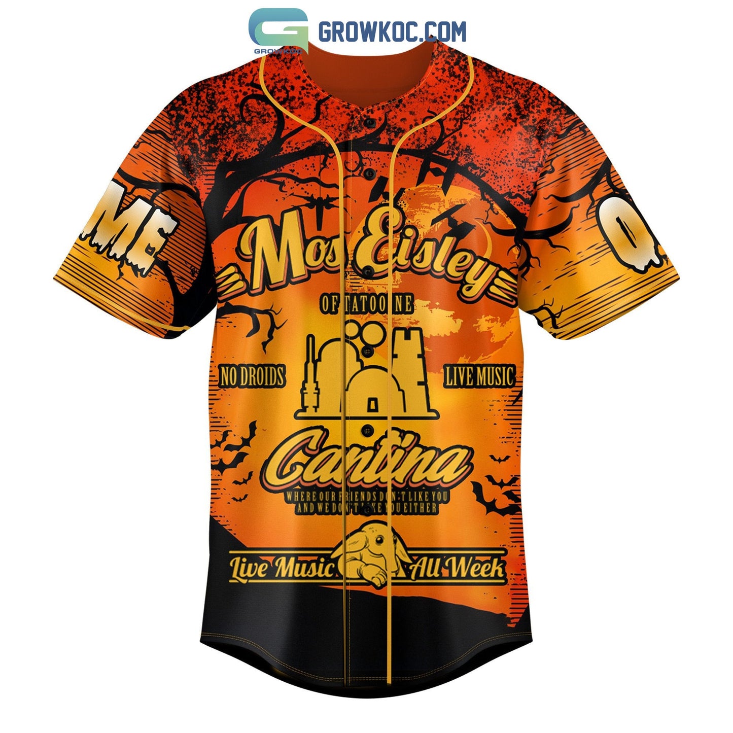 The Cantina Band Mos Eisley Of Tatooine No Droids Live Music Halloween Personalized Baseball Jersey baseball jersey product view 3