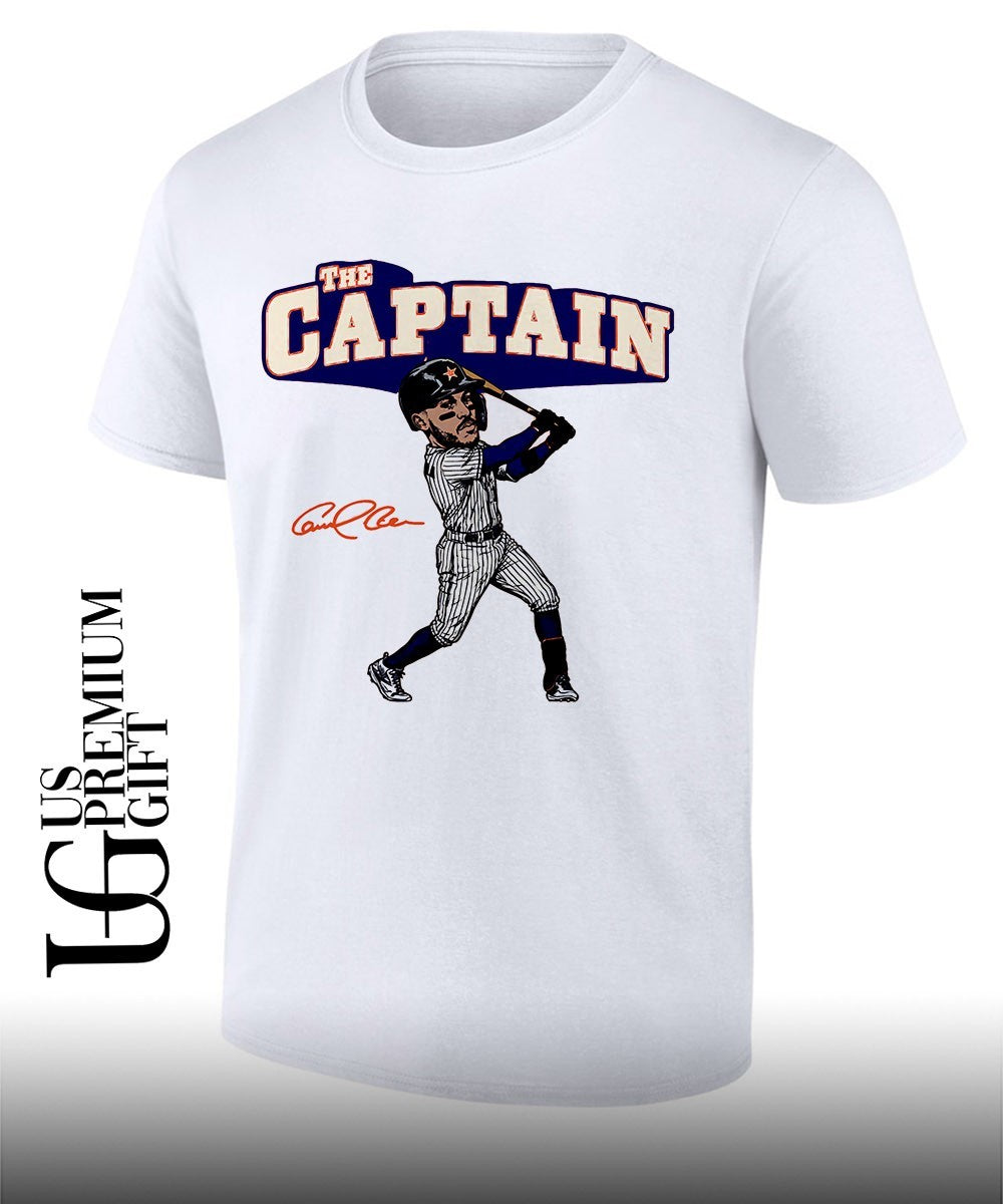 The Captain Carlos Correa Houston Astros baseball caricature signature shirt Unisex T-shirt, Sweatshirt, Hoodie, Long Sleeve Tee - T-Shirt, Sweatshirt, Hoodie