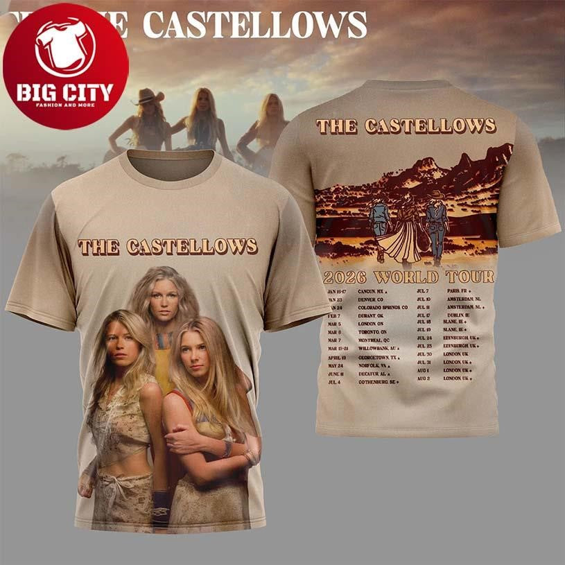 The Castellows 2026 World Tour Graphic Country Music Concert Two Sided Shirt Unisex T-shirt, Sweatshirt, Hoodie, Long Sleeve Tee - T-Shirt, Sweatshirt, Hoodie