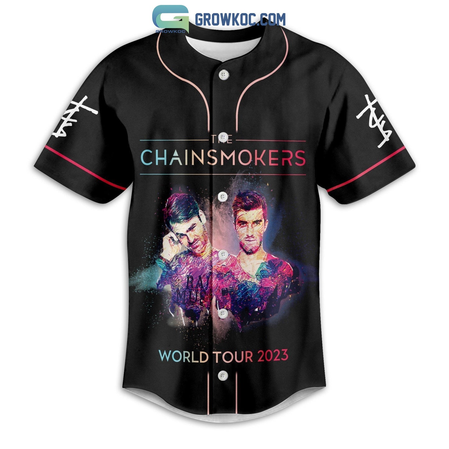 The Chainsmokers World Tour 2023 Baseball Jersey baseball jersey product view 2