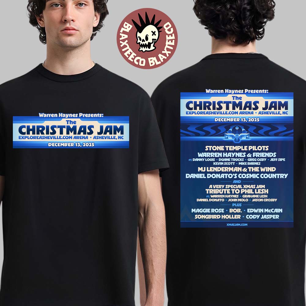 The Christmas Jam 2025 Full Lineup Poster In Asheville North Carolina At Exploreasheville.com Arena On December 13 2025 Two Sided T-Shirt - T-Shirt, Sweatshirt, Hoodie