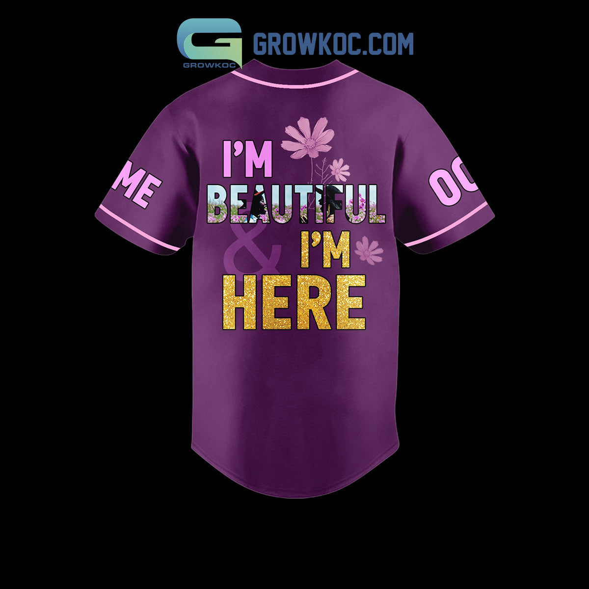 The Color Purple I Am Beautiful Personalized Baseball Jersey baseball jersey product view 3