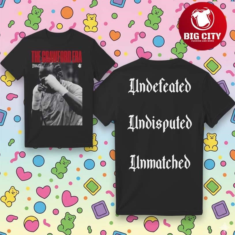 The Crawford Era Undefeated Undisputed Unmatched 2025 Two Sided Shirt Unisex T-shirt, Sweatshirt, Hoodie, Long Sleeve Tee - T-Shirt, Sweatshirt, Hoodie