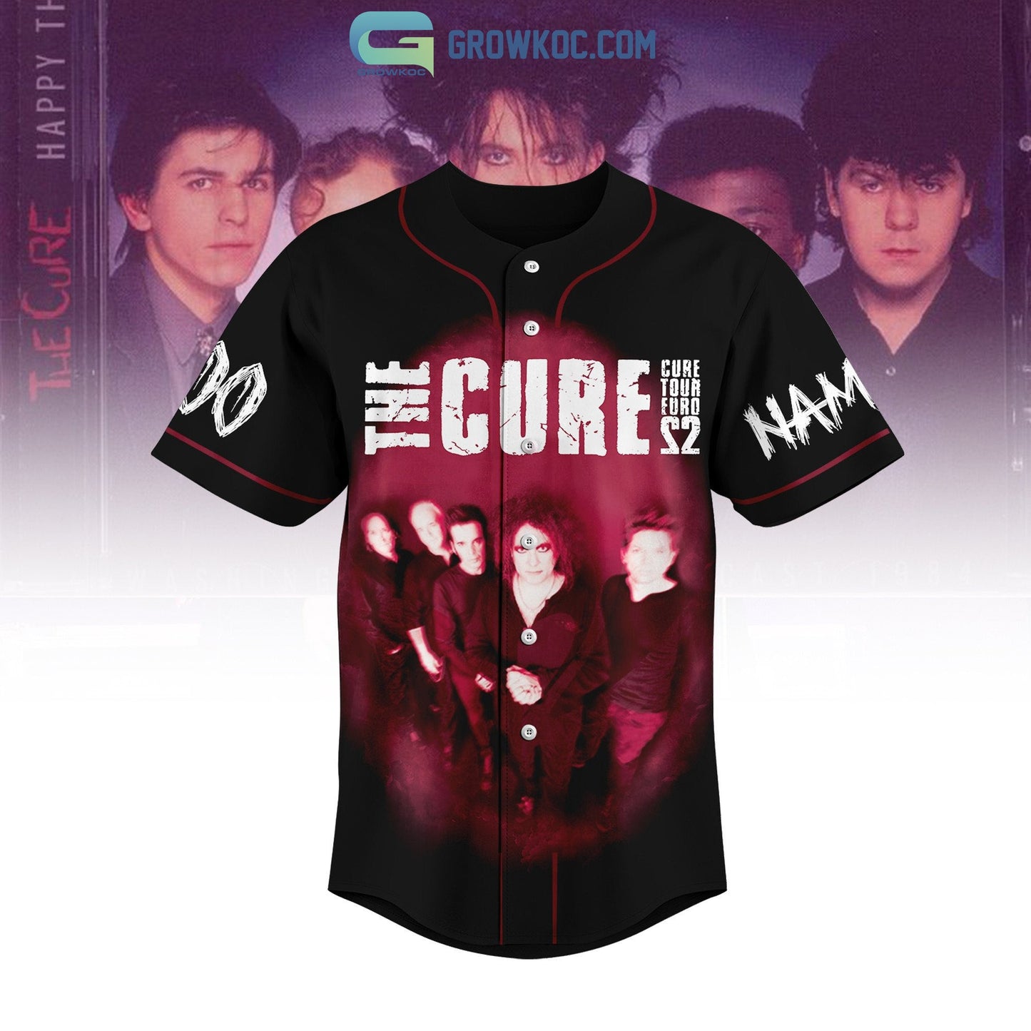 The Cure Tour Euro S2 Personalized Baseball Jersey baseball jersey product view 2