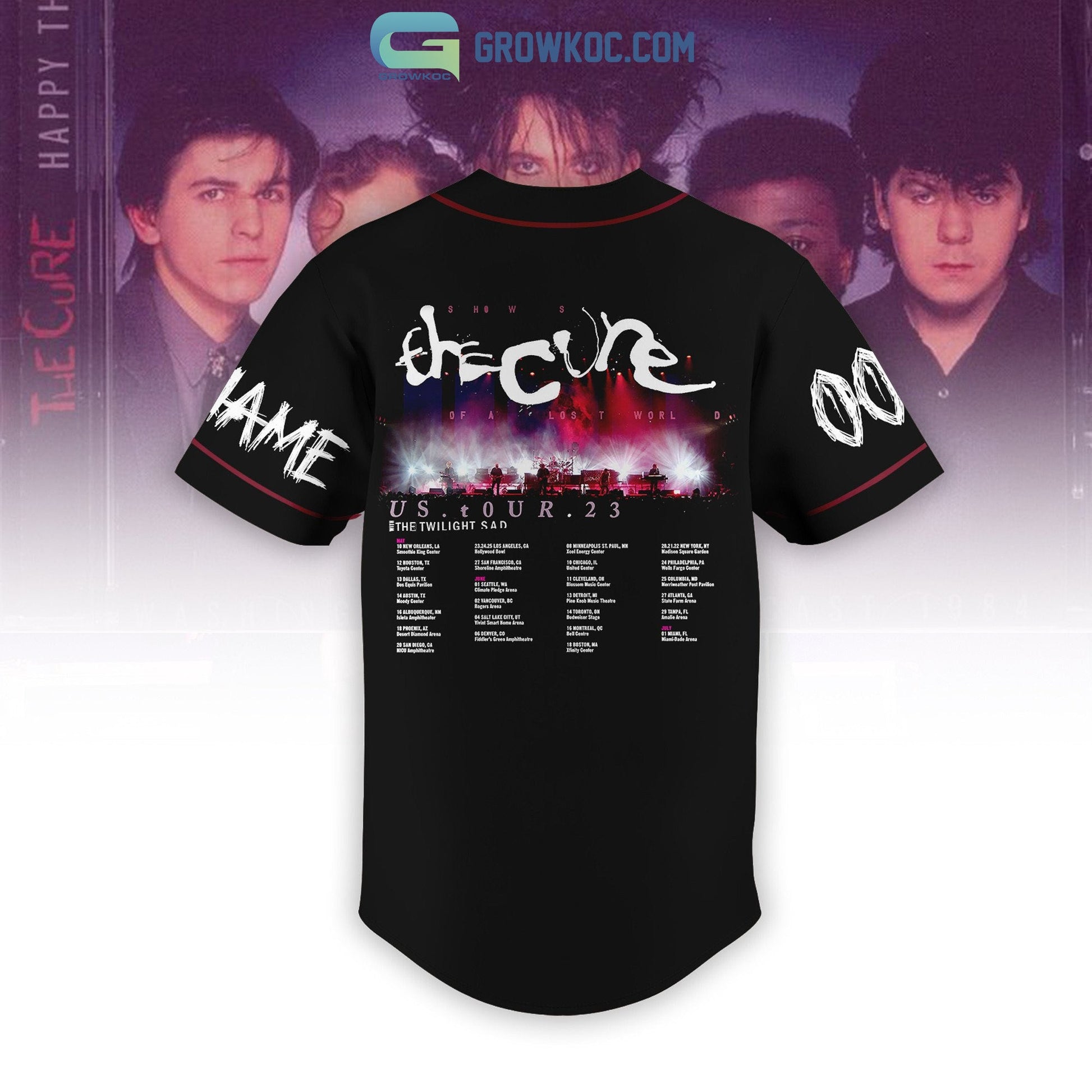 The Cure Tour Euro S2 Personalized Baseball Jersey baseball jersey product view 3