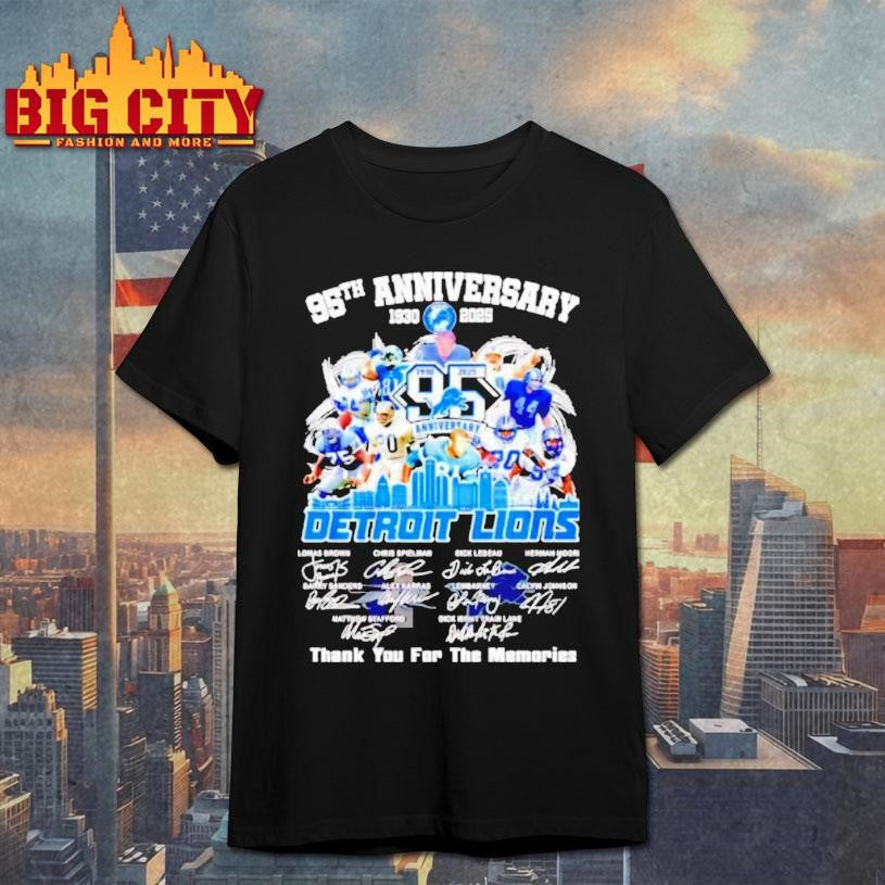 The Detroit Lions 95th Anniversary Shirt Unisex T-shirt, Sweatshirt, Hoodie, Long Sleeve Tee - T-Shirt, Sweatshirt, Hoodie