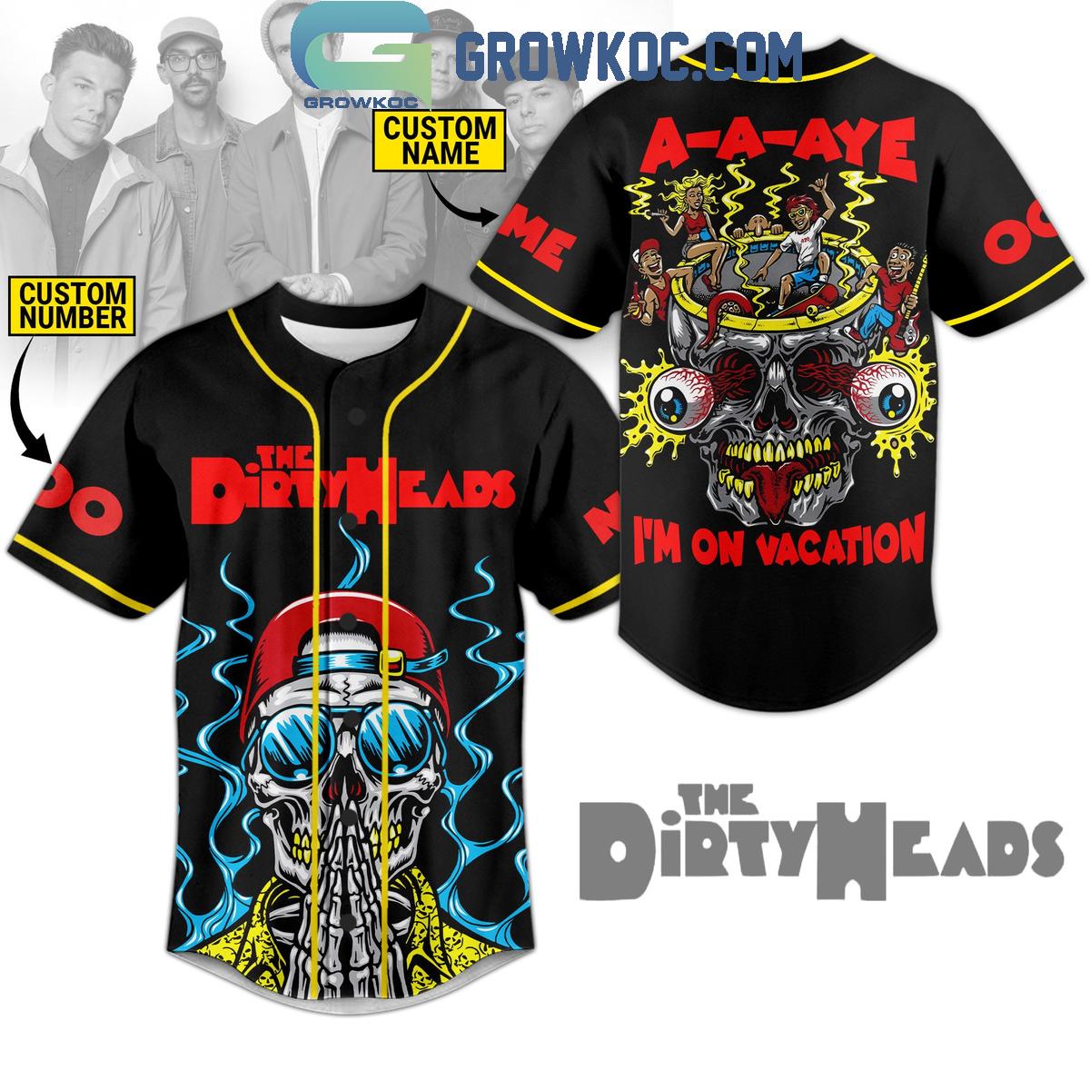 The Dirty Heads A-A-Aye I’m On Vacation Personalized Baseball Jersey baseball jersey product view 1