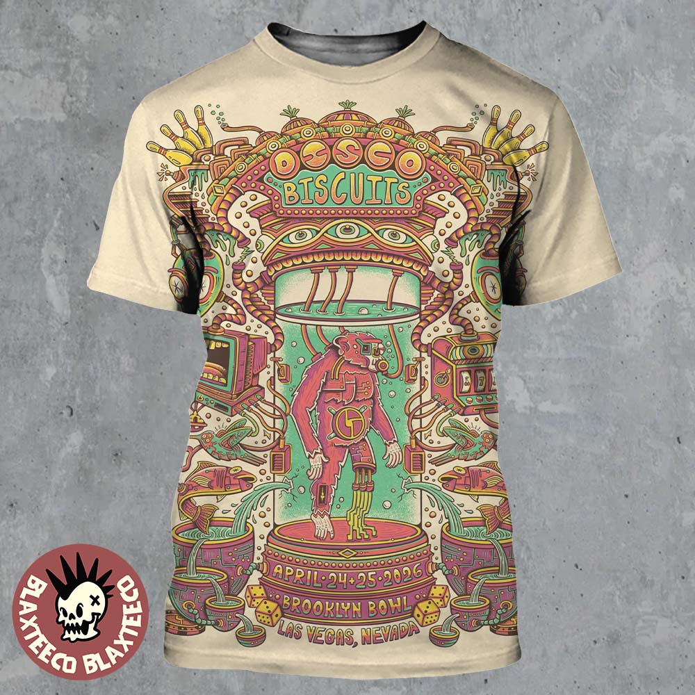 The Disco Biscuits Las Vegas Nevada 2025 Event Poster At Brooklyn Bowl On April 24 25 2026 All Over Print Shirt - T-Shirt, Sweatshirt, Hoodie