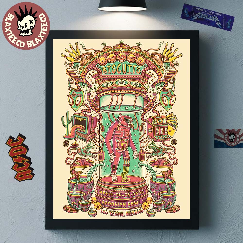 The Disco Biscuits Las Vegas Nevada 2025 Event Poster At Brooklyn Bowl On April 24 25 2026 Home Decor Poster Canvas - T-Shirt, Sweatshirt, Hoodie
