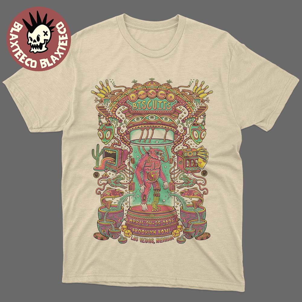 The Disco Biscuits Las Vegas Nevada 2025 Event Poster At Brooklyn Bowl On April 24 25 2026 T-Shirt - T-Shirt, Sweatshirt, Hoodie