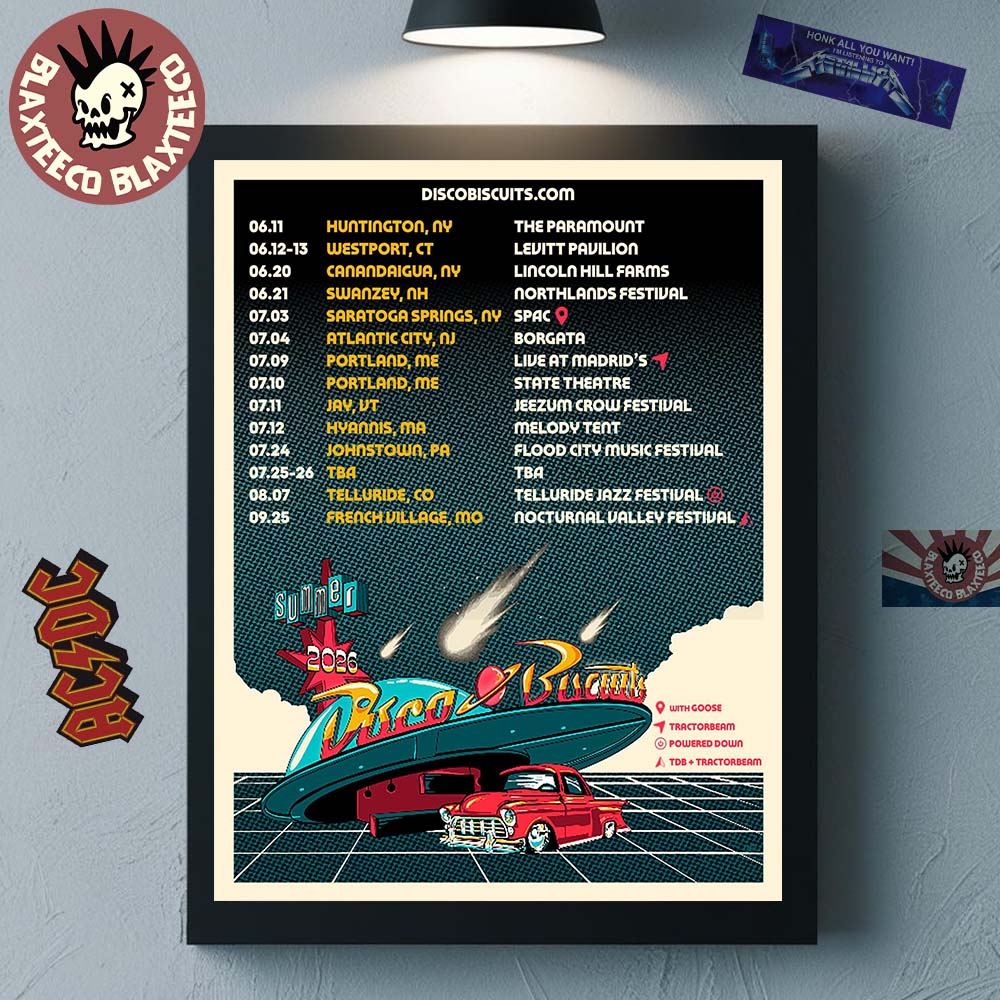 The Disco Biscuits Summer Tour 2026 North America Schedule Dates Home Decor Poster Canvas Unisex T-shirt, Sweatshirt, Hoodie, Long Sleeve Tee - T-Shirt, Sweatshirt, Hoodie