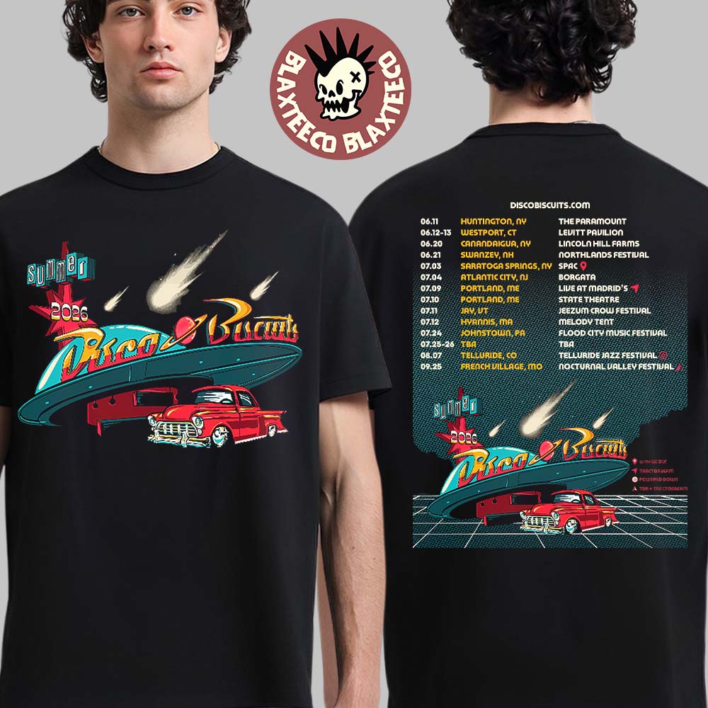 The Disco Biscuits Summer Tour 2026 North America Schedule Dates Two Sided T-Shirt Unisex T-shirt, Sweatshirt, Hoodie, Long Sleeve Tee - T-Shirt, Sweatshirt, Hoodie