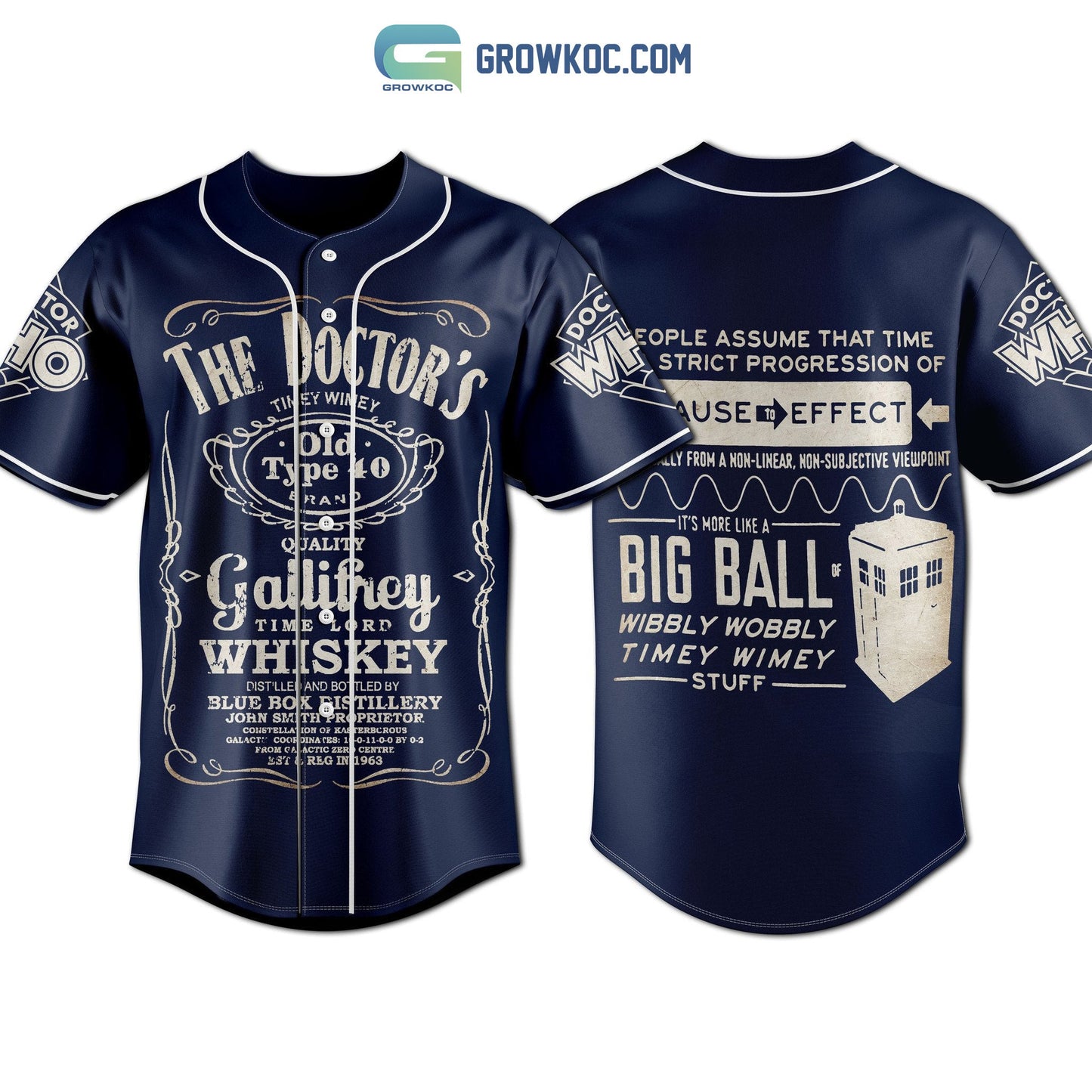 The Doctor Who Big Ball Of Wibbly Wobbly Timey Wimey Stuff Baseball Jersey baseball jersey product view 1
