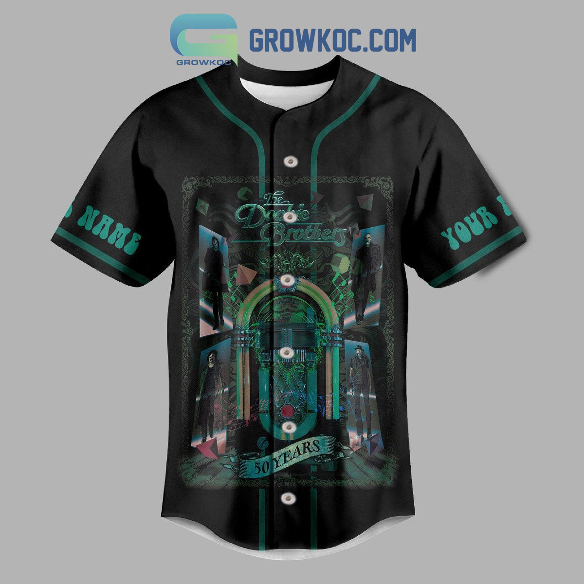 The Doobie Brothers 50 Years Mississippi Moon Personalized Baseball Jersey baseball jersey product view 2