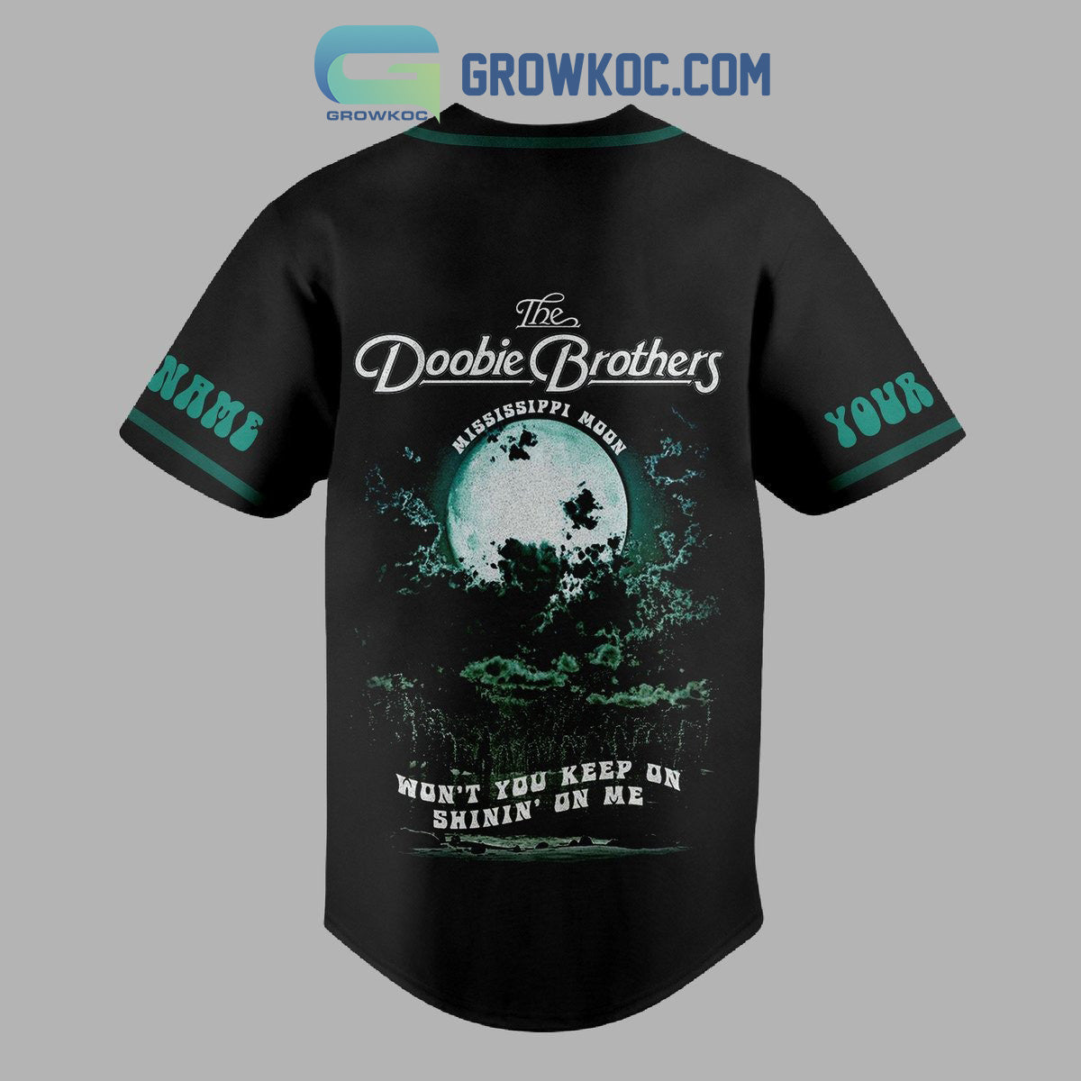 The Doobie Brothers 50 Years Mississippi Moon Personalized Baseball Jersey baseball jersey product view 3