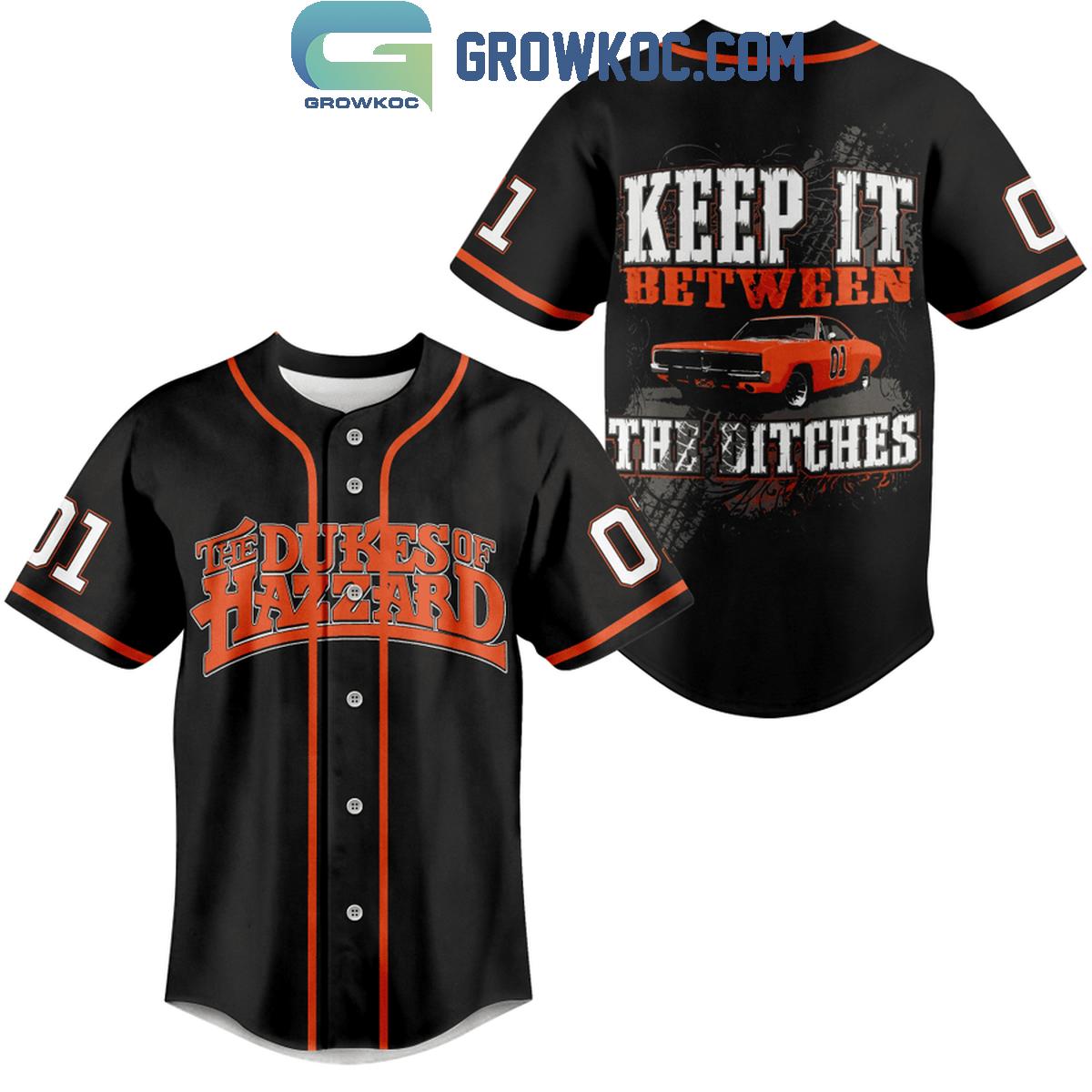 The Dukes Of Hazzard Keep It Between The Ditches Personalized Baseball Jersey baseball jersey product view 1