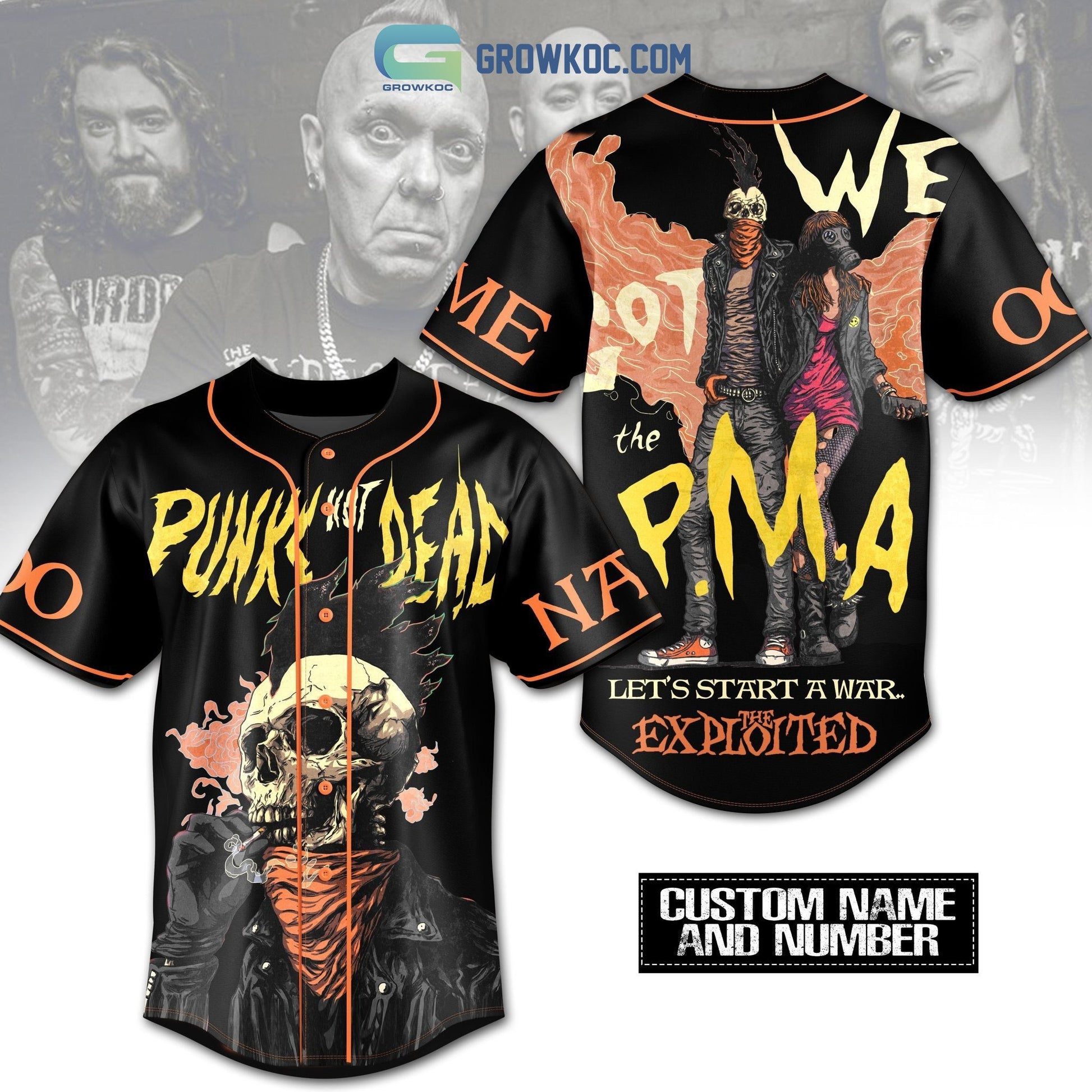 The Exploited Punks Not Dead Personalized Baseball Jersey baseball jersey product view 1
