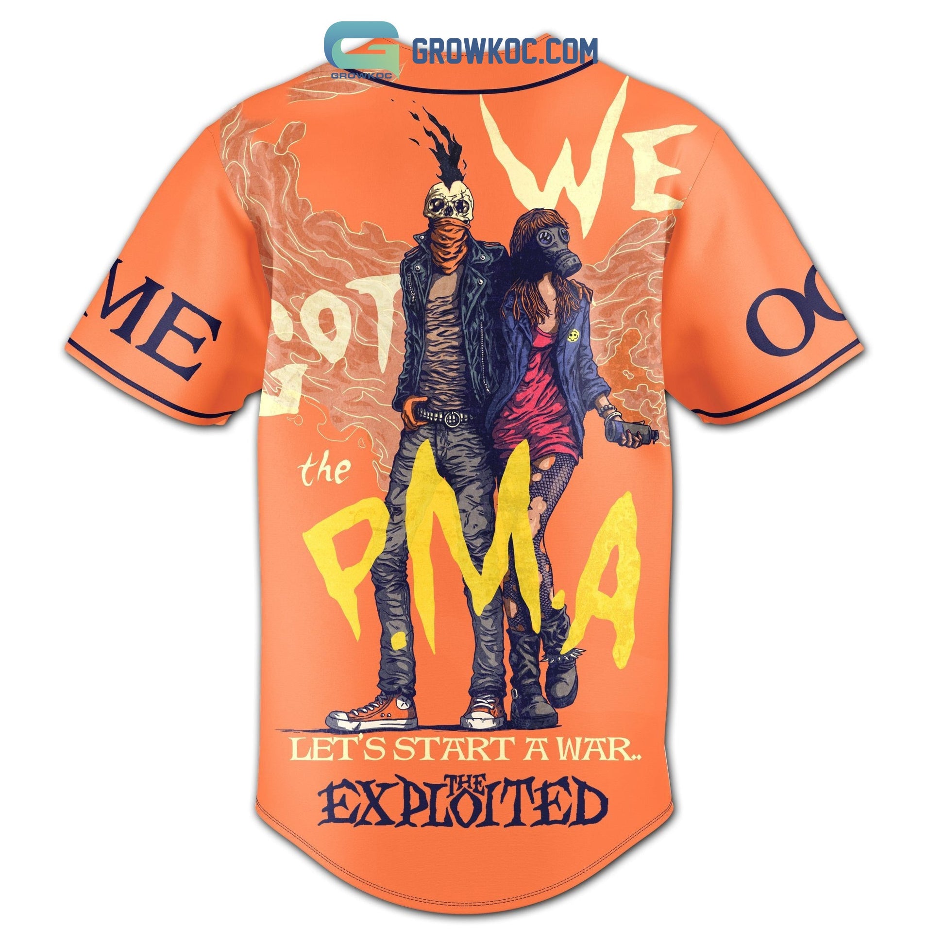 The Exploited Punks Not Dead Personalized Orange Design Baseball Jersey baseball jersey product view 2