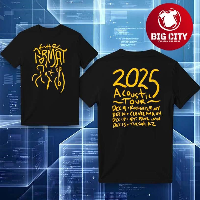 The Format 2025 Acoustic Tour Graphic Two Sided Shirt Unisex T-shirt, Sweatshirt, Hoodie, Long Sleeve Tee - T-Shirt, Sweatshirt, Hoodie